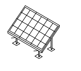 Fixed-Tilt Row from the Solar & Battery Sites shape library