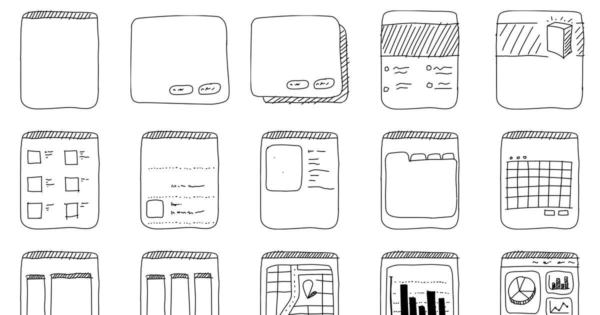 A selection of shapes from UI Flow