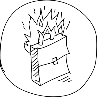 Briefcase On Fire Icon from the UI Flow shape library