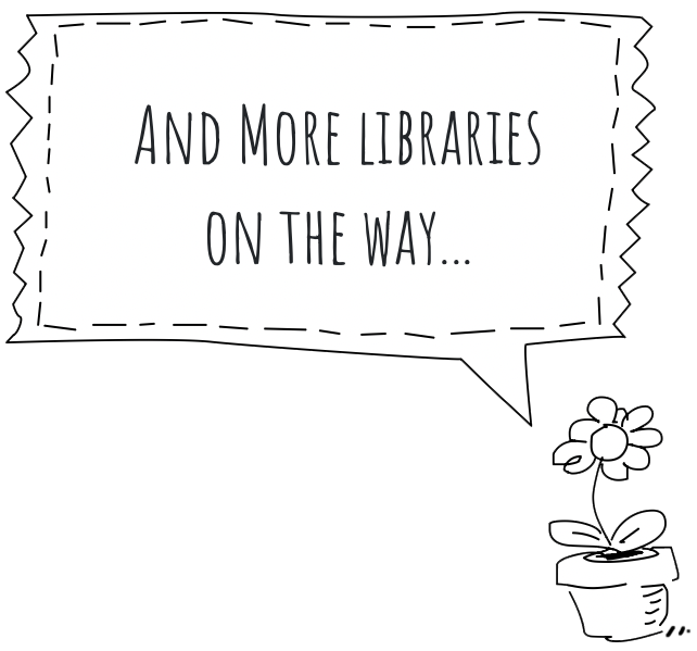 Icon of little dude saying 'more libraries on the way'